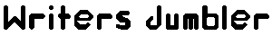 Writers Jumbler - Banner, Logo, and Word - Color is black and white and the background can be seen.